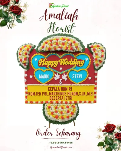Karangan Papan Bunga Pernikahan di Sindangpalay